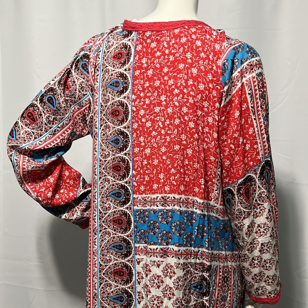 NWT Paisley Patchwork Boho Printed Split Side Ope… - image 7